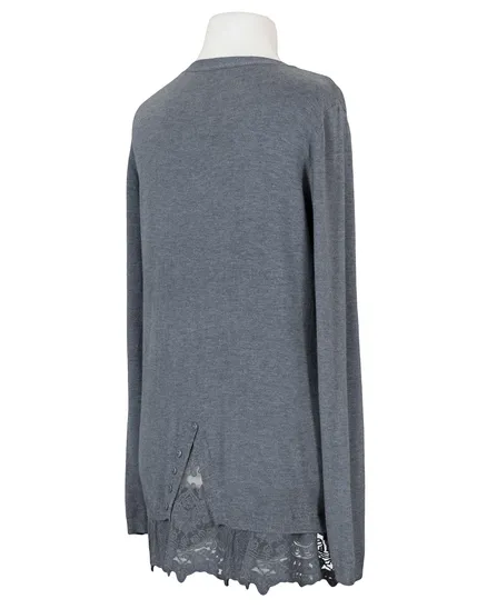 Pullover mit Spitze in grau von Spaziodonna
