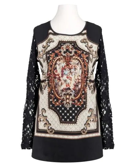 Pullover mit Spitze in schwarz von Exquisss Paris
