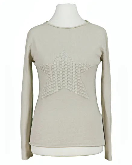 Pullover mit Stern in beige von Spaziodonna