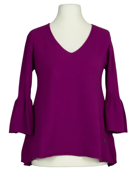 Pullover mit Trompetenarm in beere von Made in Italy