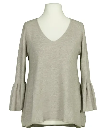 Pullover mit Trompetenarm in beige von Made in Italy
