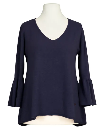 Pullover mit Trompetenarm in blau von Made in Italy