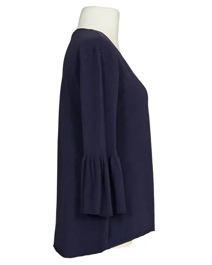 Pullover mit Trompetenarm in blau von Made in Italy