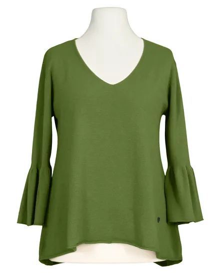 Pullover mit Trompetenarm in gr�n von Made in Italy