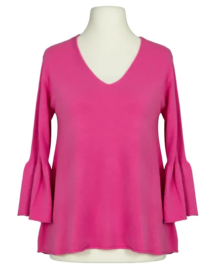 Pullover mit Trompetenarm in pink von Made in Italy