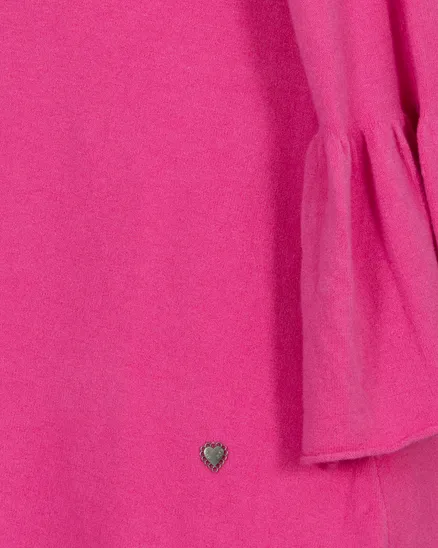 Pullover mit Trompetenarm in pink von Made in Italy