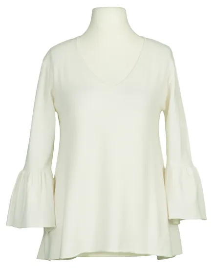 Pullover mit Trompetenarm in wollwei� von Made in Italy