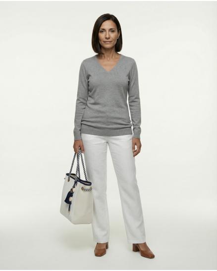 Pullover mit V-Ausschnitt in grau von RESTART