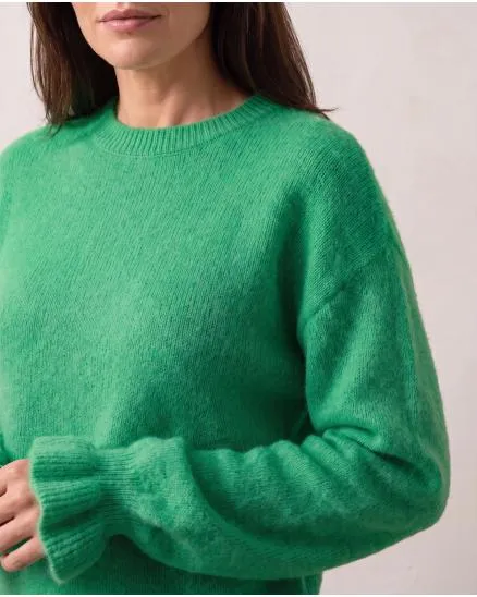 Pullover mit Volantarm in gr�n von Made in Italy