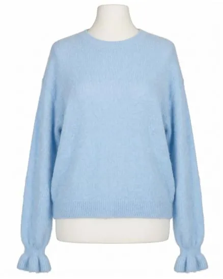 Pullover mit Volantarm in hellblau von Made in Italy