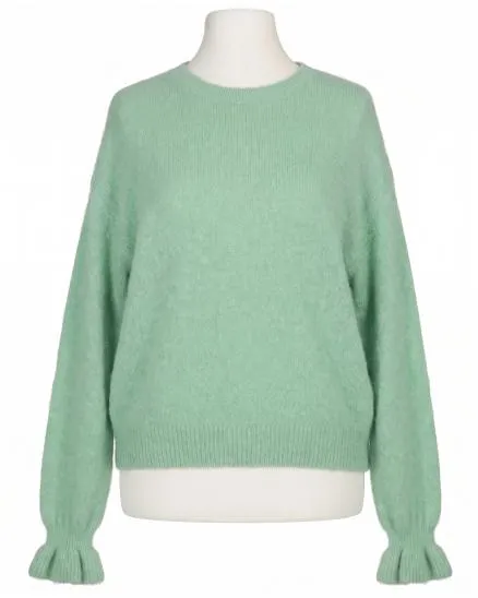 Pullover mit Volantarm in mint von Made in Italy