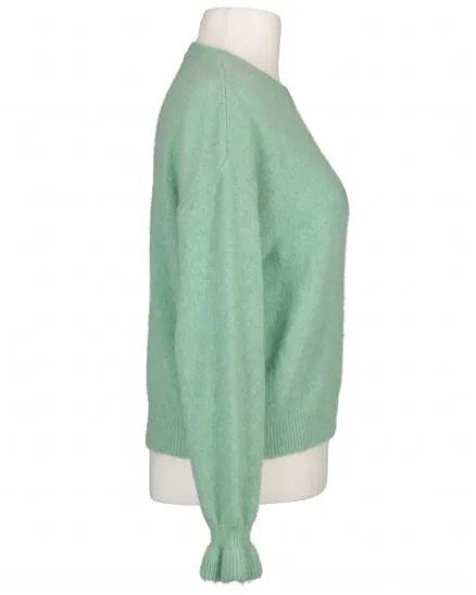 Pullover mit Volantarm in mint von Made in Italy