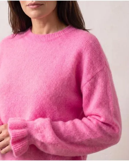 Pullover mit Volantarm in pink von Made in Italy