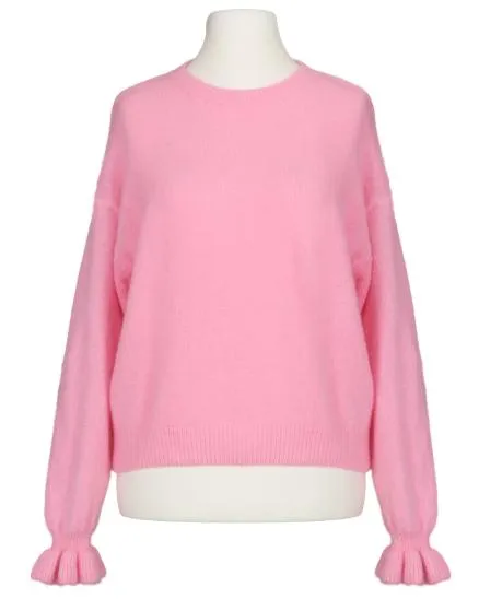 Pullover mit Volantarm in rosa von Made in Italy