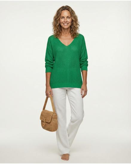 Pullover Perlmuster in gr�n von Made in Italy