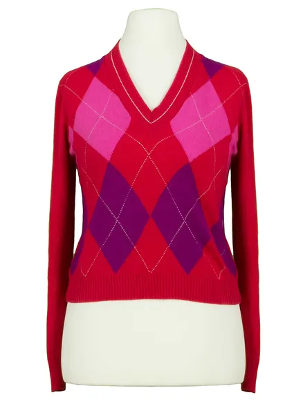 Pullover Rautenmuster in rot von Tensione in Firenze