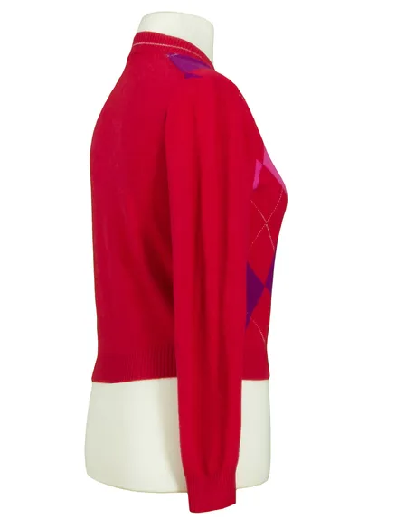 Pullover Rautenmuster in rot von Tensione in Firenze