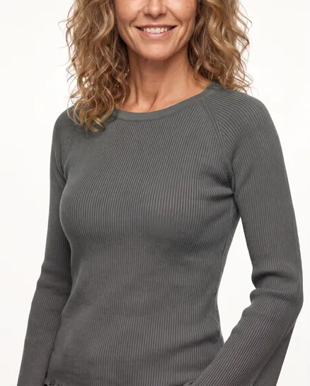 Pullover Rippstrick in grau von Made in Italy