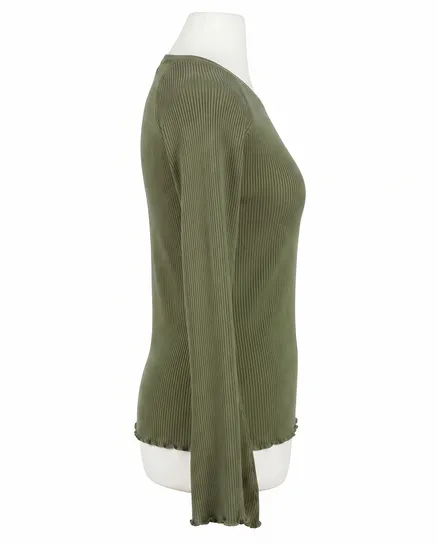 Pullover Rippstrick in khaki von Made in Italy