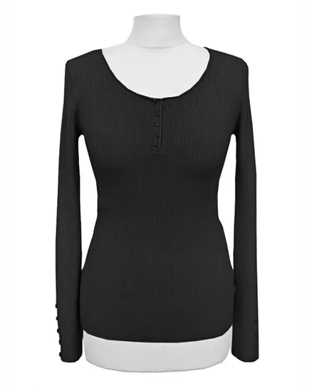 Pullover Rippstrick in schwarz von Beauty Women