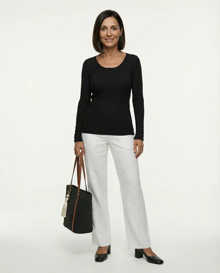 Pullover Rippstrick in schwarz von Beauty Women