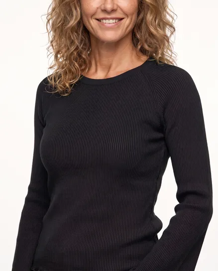 Pullover Rippstrick in schwarz von Made in Italy