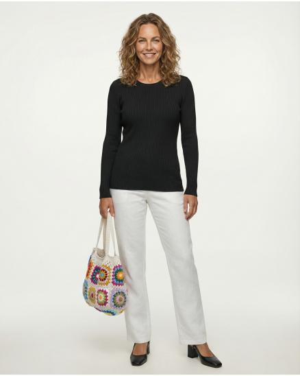 Pullover Rippstrick in schwarz von FASHION