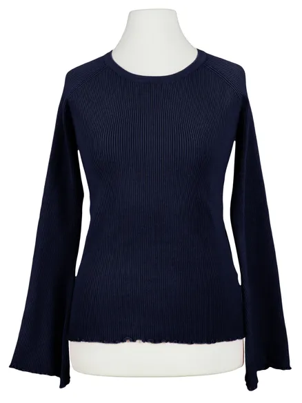 Pullover Rippstrick in blau von Made in Italy