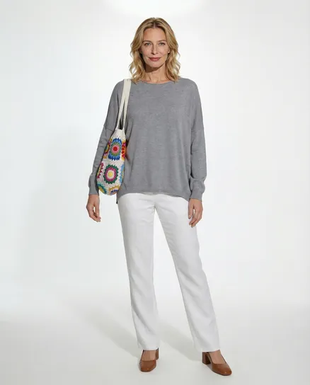 Pullover Rundhals in grau von Moda Italia