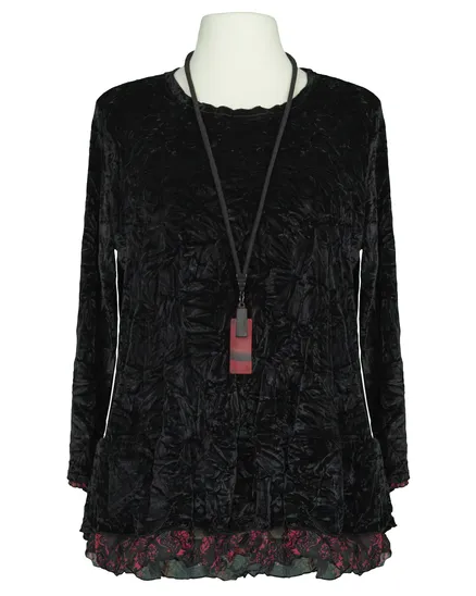 Pullover Samt mit Kette in schwarz von Zedd