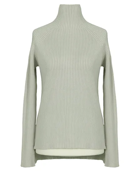 Pullover Stehkragen in beige von Made in Italy