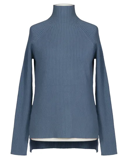 Pullover Stehkragen in blau von Made in Italy