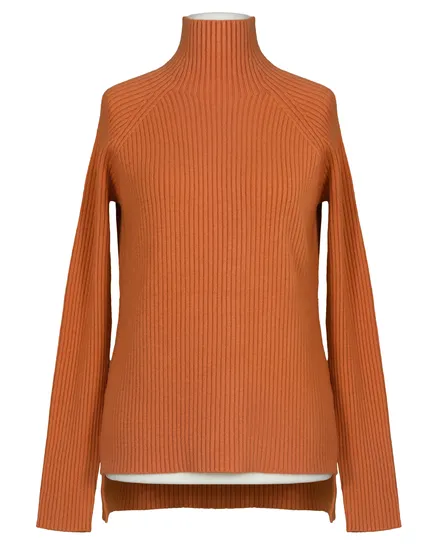 Pullover Stehkragen in orange von Made in Italy