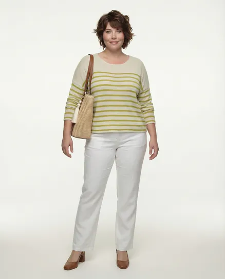 Pullover Streifen in beige von Made in Italy