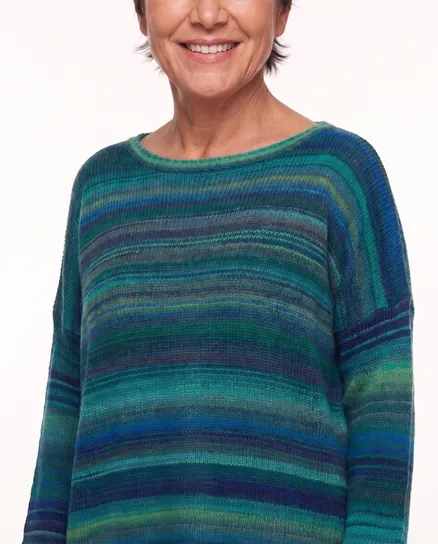Pullover Streifenmuster in aqua von Made in Italy