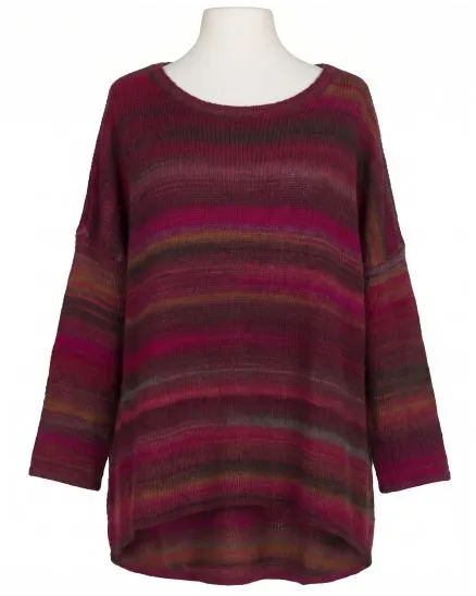 Pullover Streifenmuster in beere-bordeaux von Made in Italy