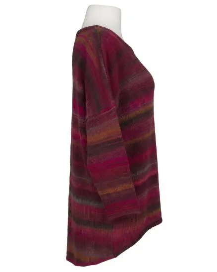 Pullover Streifenmuster in beere-bordeaux von Made in Italy