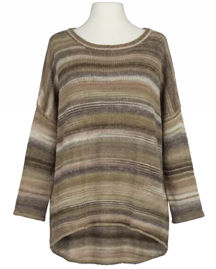 Pullover Streifenmuster in beige von Made in Italy