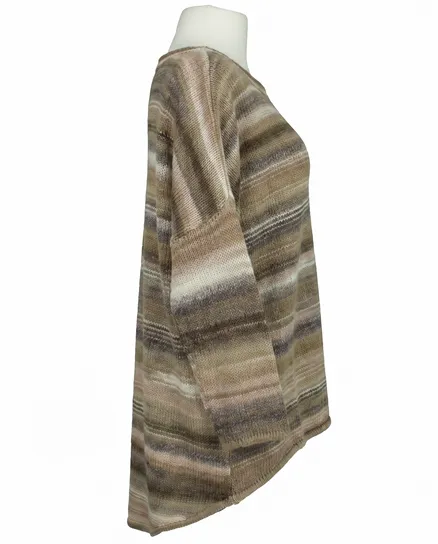 Pullover Streifenmuster in beige von Made in Italy