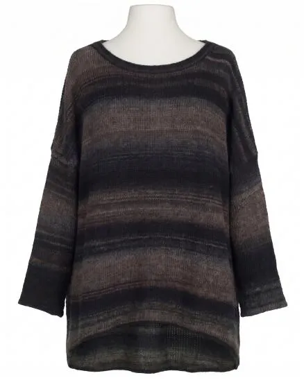 Pullover Streifenmuster in braun-anthrazit von Made in Italy
