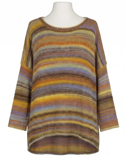 Pullover Streifenmuster in camel von Made in Italy