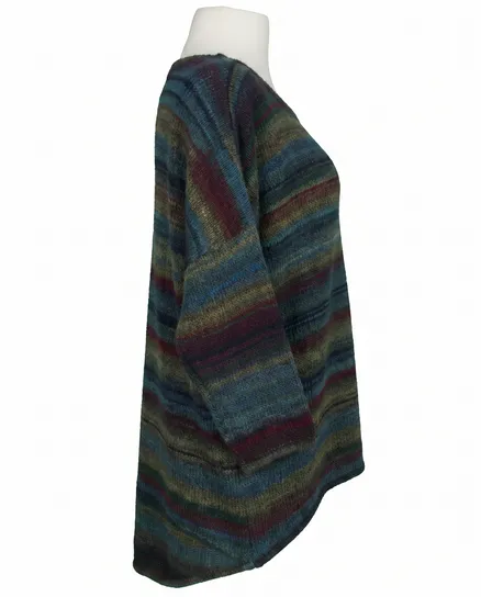 Pullover Streifenmuster in petrol von Made in Italy