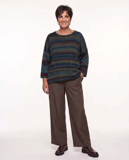 Pullover Streifenmuster in petrol von Made in Italy