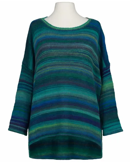 Pullover Streifenmuster in petrol-blau von Made in Italy