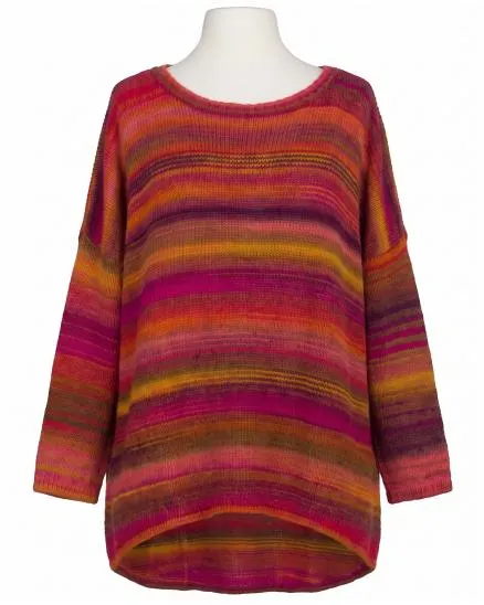 Pullover Streifenmuster in pink-orange von Made in Italy