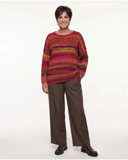 Pullover Streifenmuster in pink-orange von Made in Italy