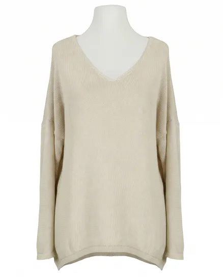 Pullover V-Ausschnitt in beige von Selected Touch