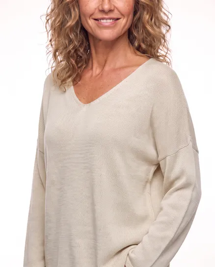 Pullover V-Ausschnitt in beige von Selected Touch