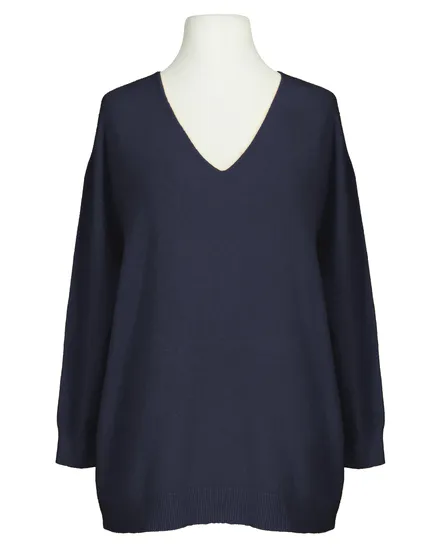 Pullover V-Ausschnitt in blau von Made in Italy