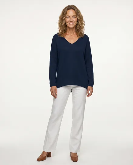 Pullover V-Ausschnitt in blau von Selected Touch